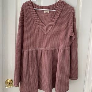 Waffle knit top